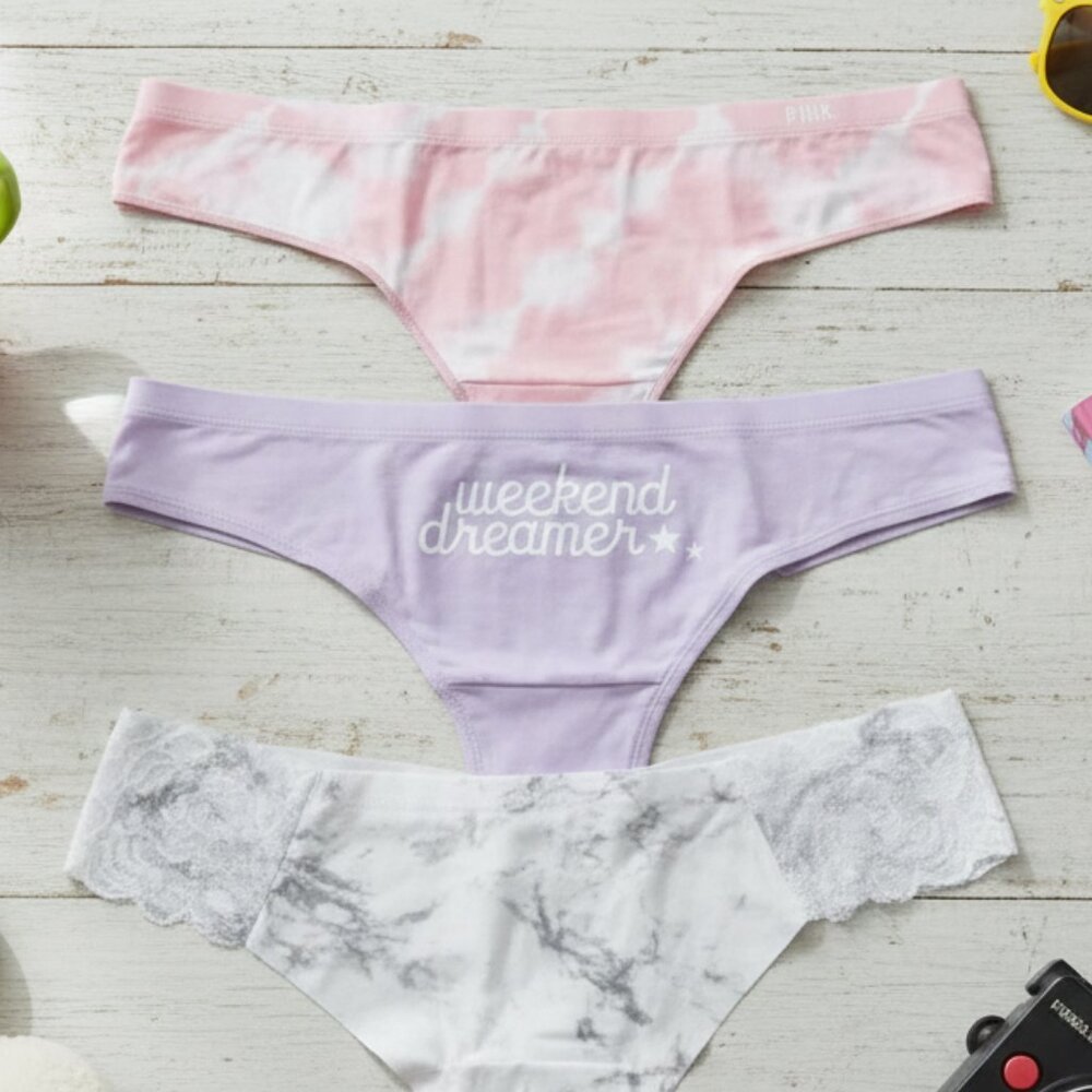 Victoria's Secret PINK Seamless Thong Panties - 3 Pack